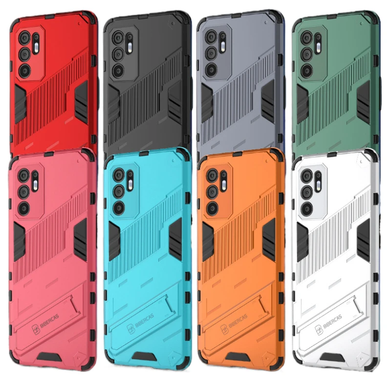 GOKEN Cover per Oppo Reno 6 PRO 5G (Oppo Reno6 PRO 5G) + 2 Vetro Temperato, TPU/PC Dual Layer Hybrid Armor Custodia con Supporto Magnetico Auto