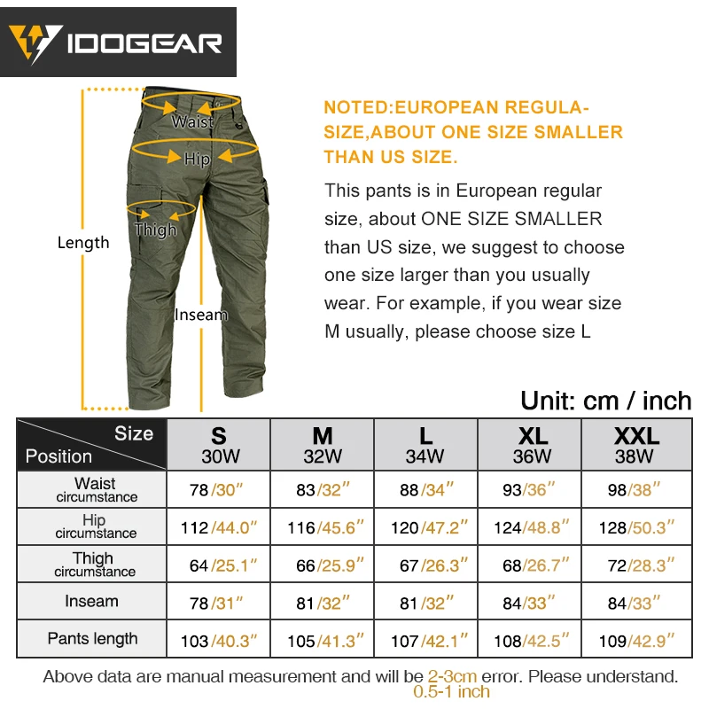 Idogear Herren Flex taktische Hose leichte Stretch Work Cargo hose edc Freizeit hose Outdoor Sport Wander hose 3213