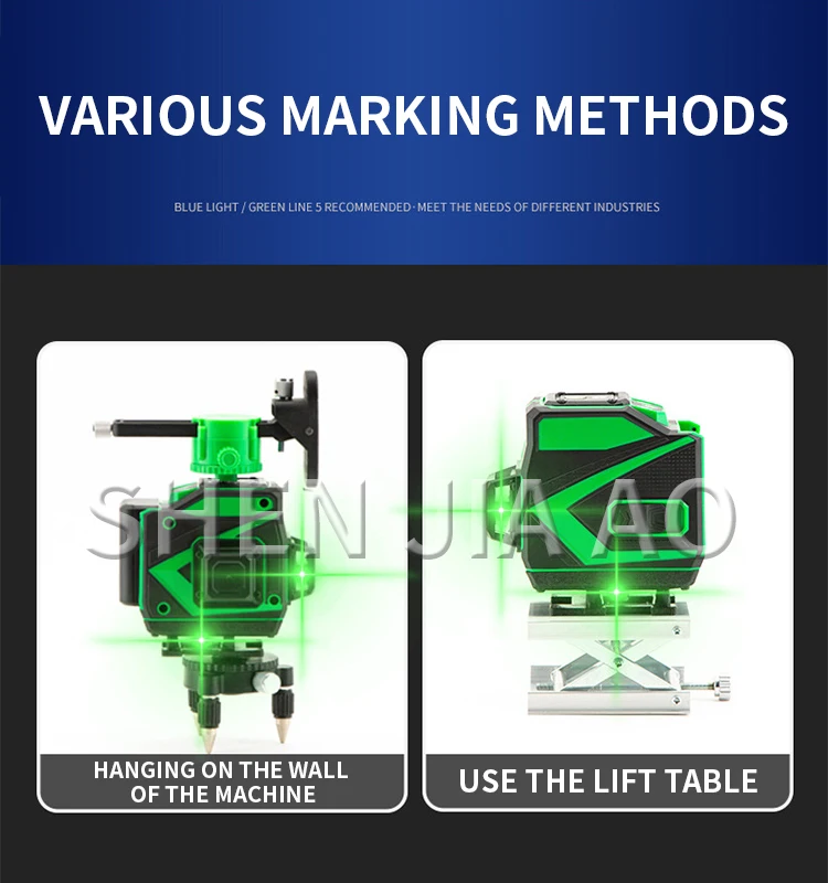 4D Self-leveling 360 Laser level 12 Lines Green Horizontal And Vertical powerful