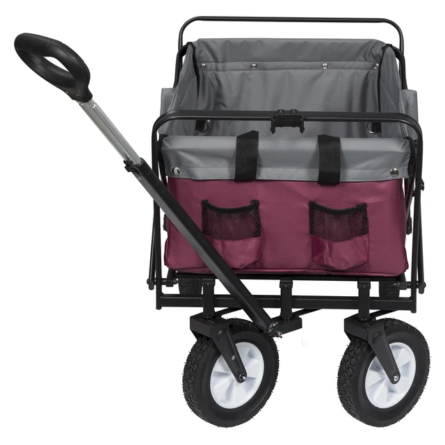 Összecsukható Kerti Kocsi Kosár Kemping Bevásárló Tengerparti Szerszám Kézi Szállítási 4 Kerekes Terhelés 80 Kg - Image 4