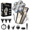 Sejoy 5 IN 1 LED Display Electric Head Shavers with Nose & Ear Trimmer for Bald Men 7 Floating Heads Bald Head Shavers for Men 1