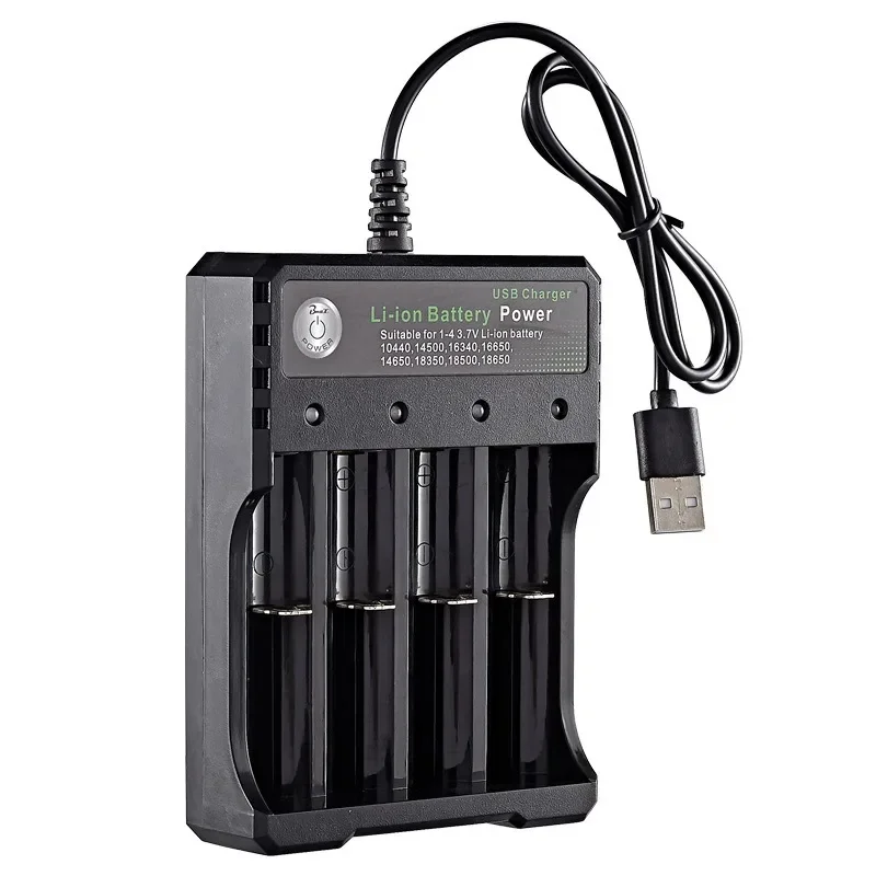 Dual/Quad Slot LED Rechargeable Battery Charger for 18650 Lithium Batteries