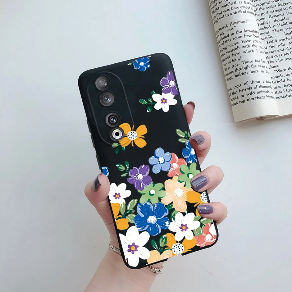 Colorful Cartoon Flower Silicone TPU Phone Case Cover for For Honor 90