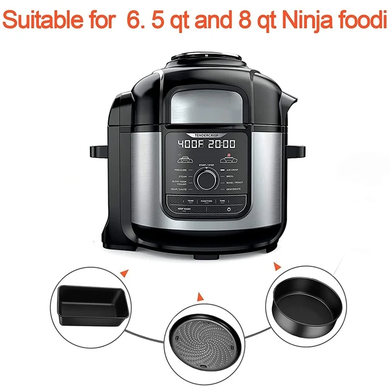 Baking Set for Ninja Foodi 6.5,8qt,accessories Pot,nonstick Bakeware Set  with Multi-purpose Pan,crisper Pan & Loaf Pan - AliExpress