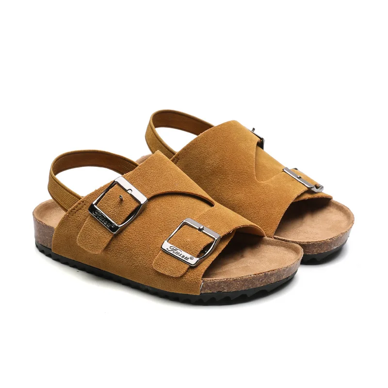 Summer New Children Frosted Cork Sandals for Boys and Girls Light and Thin Beach Shoes Comfortable Cool Sandals for Outdoor