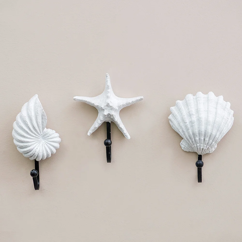 Wall Hook Sea Beach Conch Clothes Rack Practical Multifunctional Storage Ocean Hanger Clothing Home Decor 3