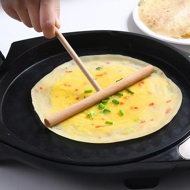 Chinese Specialty Crepe Maker Pancake Batter Wooden Spreader Stick Home Kitchen Accesories Tool DIY Canteen Specialty Supplies