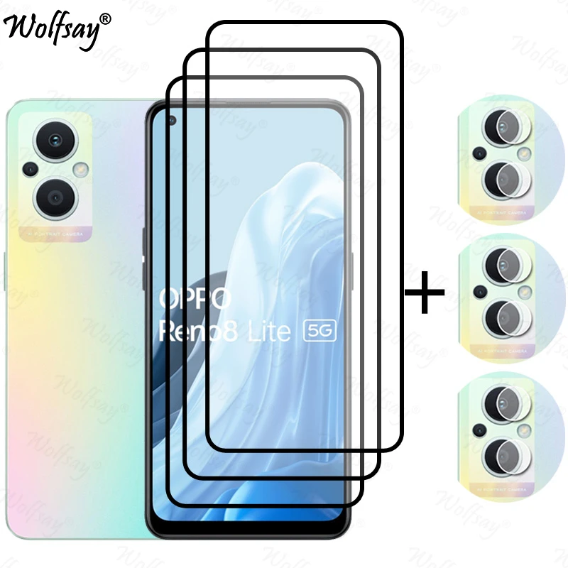 Kziwii 3 Pezzi Pellicola Vetro Temperato per Oppo Reno8 Lite 5G, Pellicola Protettiva Protezione Schermo Ultra Trasparente, Anti Graffio, Anti-Impronte, Senza Bolle, Durezza 9H