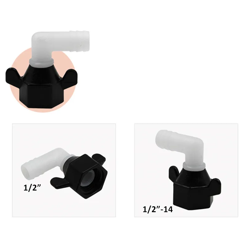 1/2" / 1/2"-14 Hose Barb Quad Port Fitting Macerator Water Pump