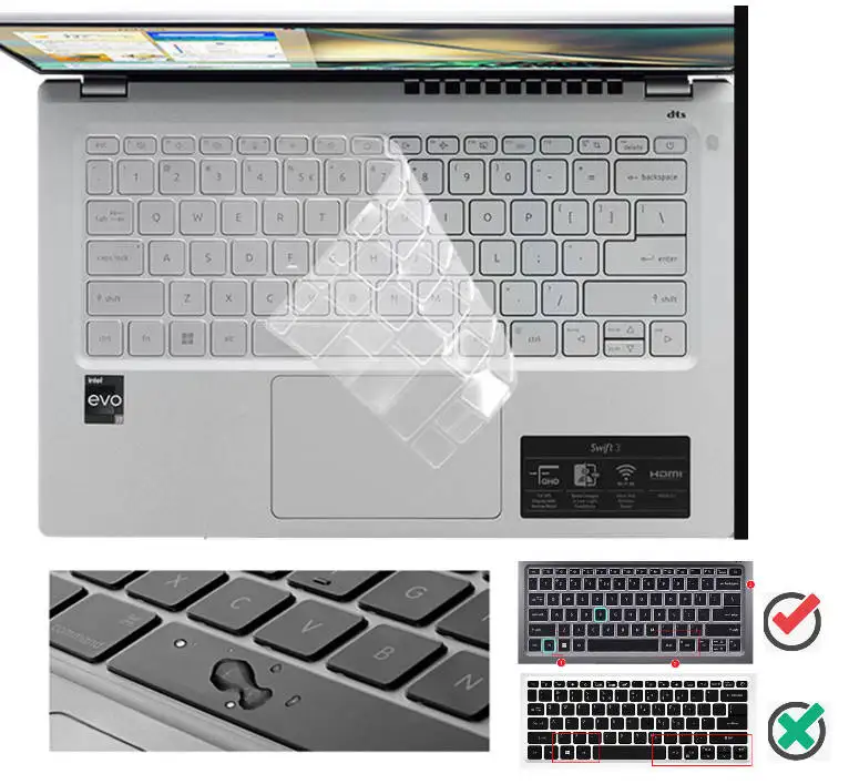 Per Acer Swift3 Swift 3 14 2022 Sf314-512 2022 (Non Adatto Per Acer Swift 3 2021-2018) Cover Per Tastiera In Silicone Skin Protector Per Laptop