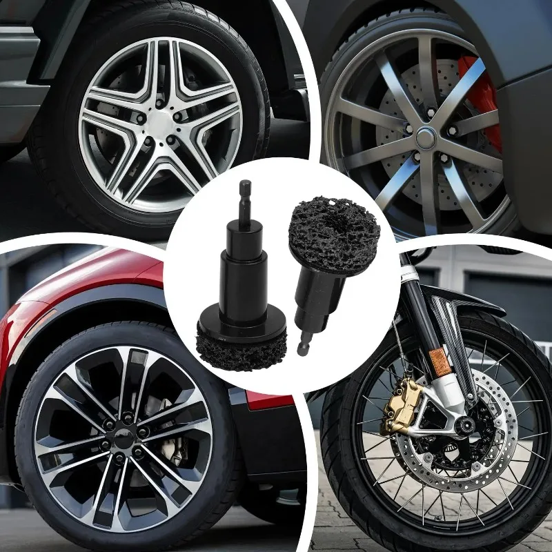 Auto Wheel Hub Brush Car Wheel Hub Grinder Rust Grinding Removal Tool Brake Grinding Cleaner Kit Rust Remover Polishing Tool