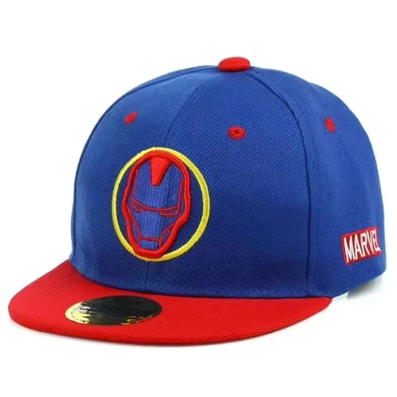 Adjustable Hat Anime Cartoon Marvel Iron Man Snapback Cotton Baseball Cap Baby Boy Girl Hip Hop Kid Sport 2-8 Years