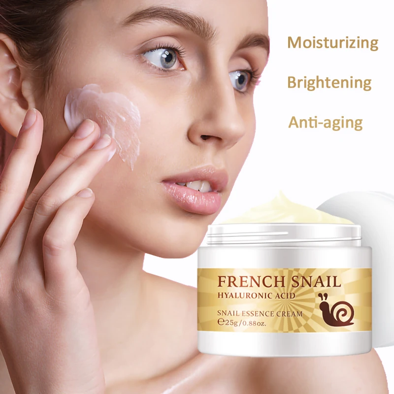 French Snail Hyaluronic Acid Face Cream Moisturizing Antiaging Wrinkle