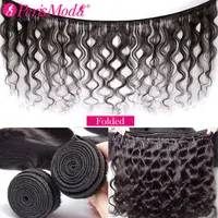 PerisModa – Extensions de cheveux humains 100 % naturels, brésiliens, noirs, ondulés, lots de 3/4, cheveux vierges, bruts 4