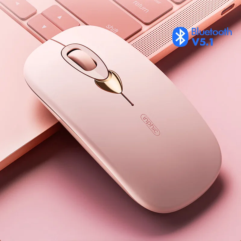 Bluetooth Mouse 1600DPI Rechargeable Silent Mouse Ultra Thin and Portable for Mac Ipad Tablet Computer Laptop