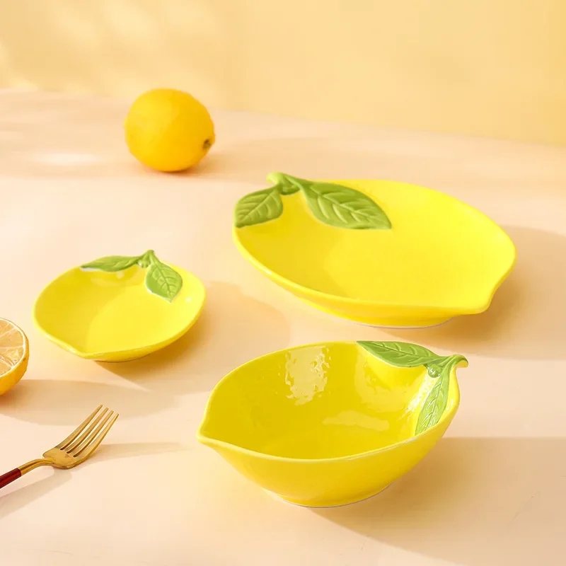 Lemon Ceramic Dinner & Snack Plate 4