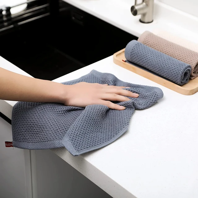 Homaxy 4/6pcs 100% Cottton Kitchen Towel Absorbent Dishcloth Ultra Soft Kitchen  Cloths Drying Hand Towels Home Cleaning Tools - AliExpress