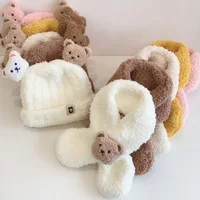 Baby Hats Winter Kids Beanie Hat Plush Scarf Warm Ear Protection Caps Windproof Knitted Earflaps Hat Chlidren Baby Stuff 5