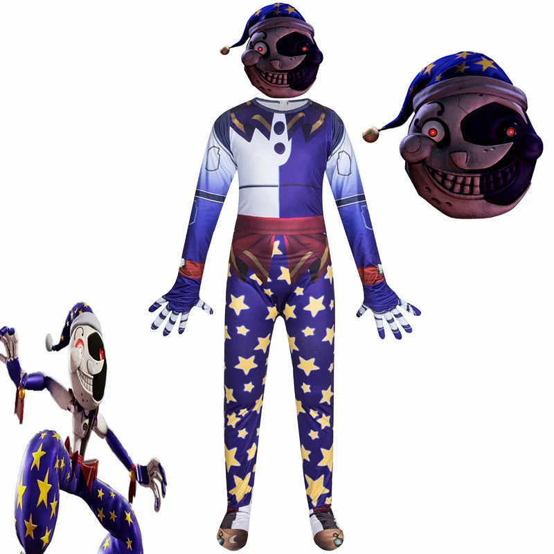 Kids Sundrop Moondrop FNAF BOSS Security Breach Game Jumpsuit Cosplay