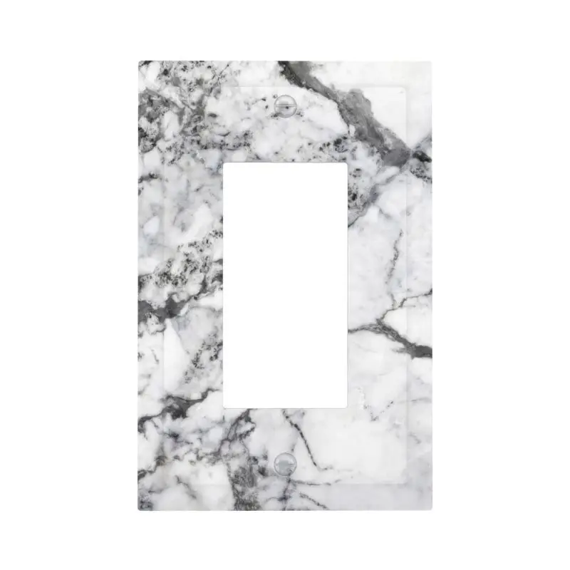 Custom White Grey Marble Single Rocker Plate 1 | Custom White Grey Marble Single Rocker Plate 1