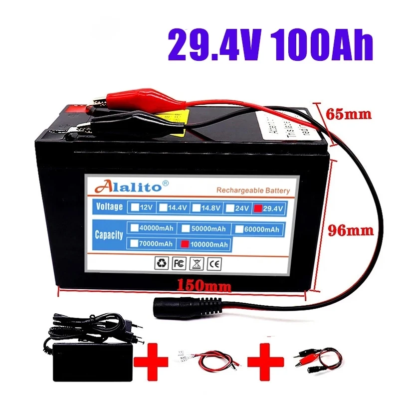 

New 18650 24V 100Ah Lithium Battery Pack,for Electric Vehicle Solar Storage Replacement Rechargeable 18650 Li-ion Battery