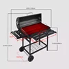 Household Barbecue Grill Charcoal Outdoor Oven BBQ Trolley Temperature Control Adjustable Height Family Party Tool 4
