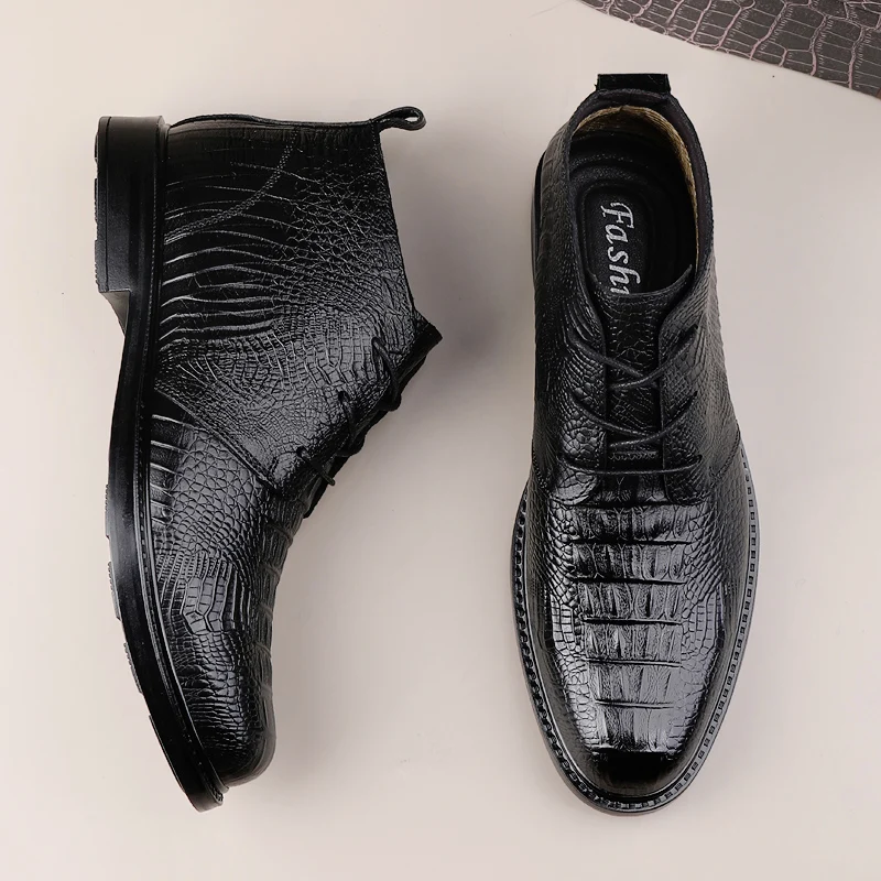 High Quality Genuine Leather Men Chelsea Boots Luxury Italian Casual Shoes Business Men's Boots Brand Dress Ankle for Male