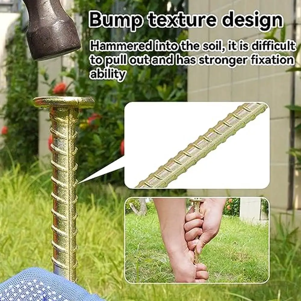 23-Inch Galvanized Steel Rebar Stakes 1/2" Diameter Heavy Duty Anchors Speed Bump Wheel Stop Tent Ground Asphalt Ultra Humanized