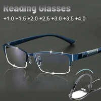 TR90 lunettes de lecture d'affaires hommes demi-monture Anti-rayonnement presbytie lunettes printemps jambe lunettes 0 + 1.0 + 1.5 + 2.0 + 2.5 + 3.0 + 3.5 1