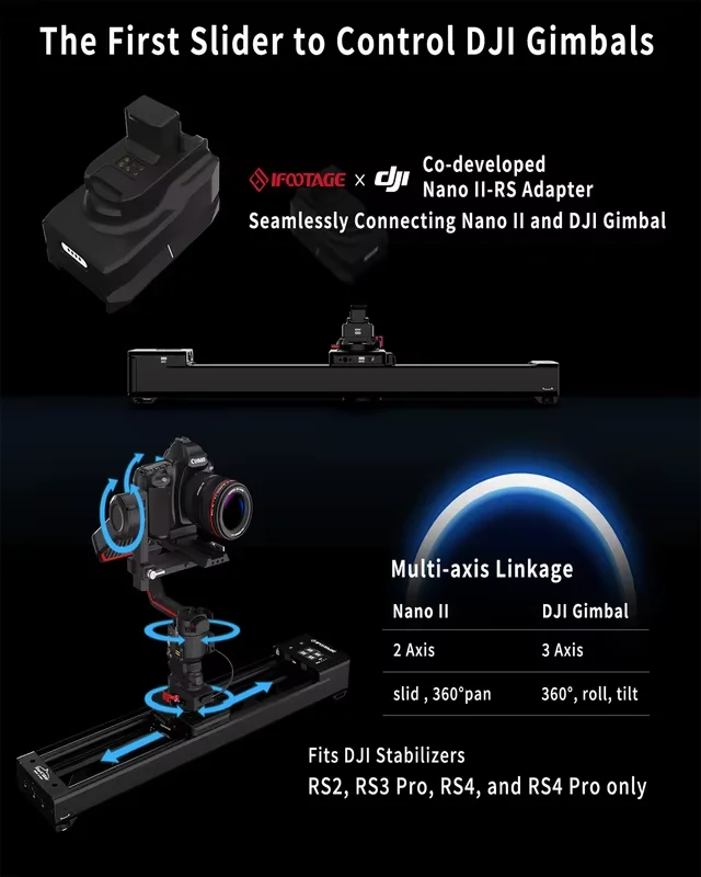 IFOOTAGE Shark Slider Nano II &mdash; 660 Mini Motorized Camera Long Version,Aluminum Alloy Dolly Track,Video Stabilizer Rail Panorama