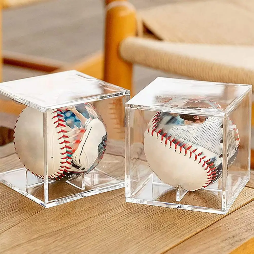 Baseball Display Box Protective Acrylic Baseball Display Cases Cubes for Golf Tennis Billiard Balls Storage Boxes for Sports