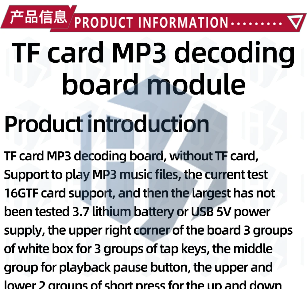 1~10 Stück GPD2846A 5V MP3-Audio-Decoder-Modul TF-Karten-Player 2W-Verstärker für Arduino – Detail 2