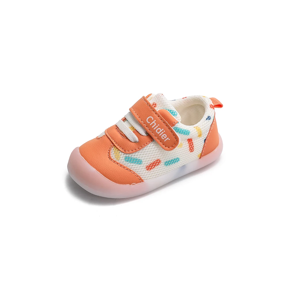 Baby Girls Boys Colourful Polka Dot Trainers For  With Rubber Soles  Non-slip Velcro Anti-bumping Toes Infant Toddler Shoes 3