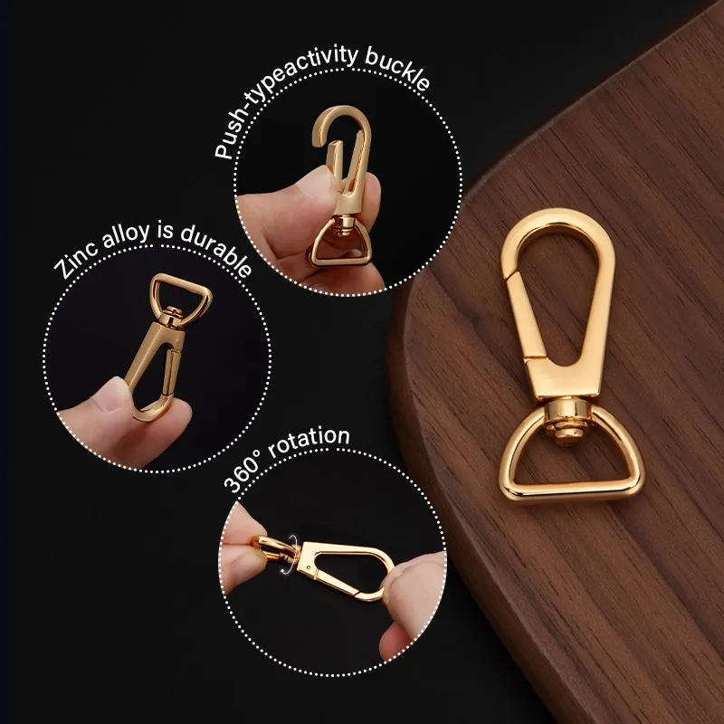 CRAZYSMITH Metal Bag Strap Spring Clip Buckles Lobster Clasp Carabiner Snap Hook DIY KeyChain Handbags Hardware Bag Accessories