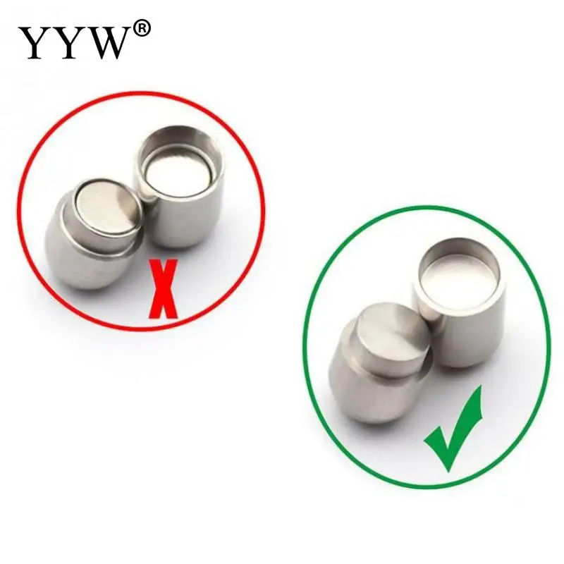 10pcs/Lot Stainless Steel Magnetic Clasp 304 Stainless Steel Diy Jewelry Making Accessories Original Color Sold By Lot