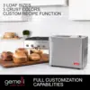 Home™ 2LB Artisan Bread Maker, Stainless Steel w/ 21 Functions, Ceramic Pan, Fruit/Nut Dispenser, 3 Loaf Sizes, 3 Shades, Gluten 5