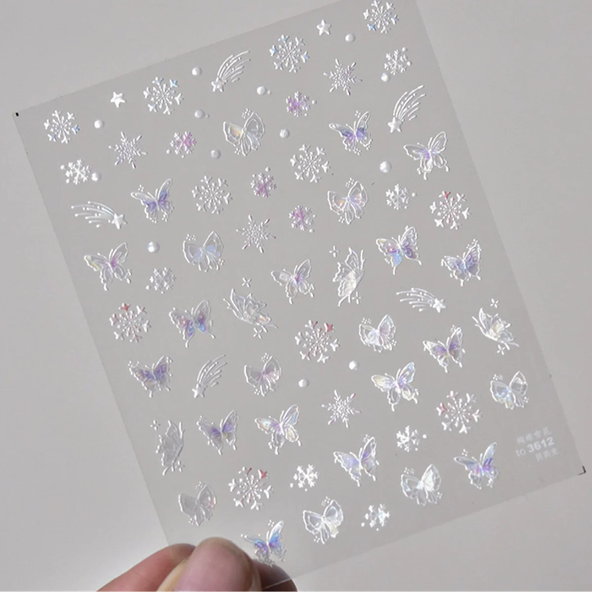1pcs 5D Japanese Kawaii Dream Nail Art Stickers Flower Bird Snowflakes Butterfly Nail Decoration Adhesive Decals DIY Accessories 6