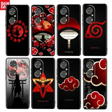 

Cute Anime NARUTO Logo For Huawei P50 40 30 20 10 9 Lite E Mini Pro 4G 5G Soft Silicone Black Cover Phone Case Cover Funda Coque