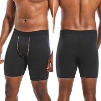 Jambe longue 3 pièces Pack hommes culottes Polyester sous-vêtements mâle marque Boxer et caleçon pour Homme Lot luxe ensemble Sexy Shorts Slip 5