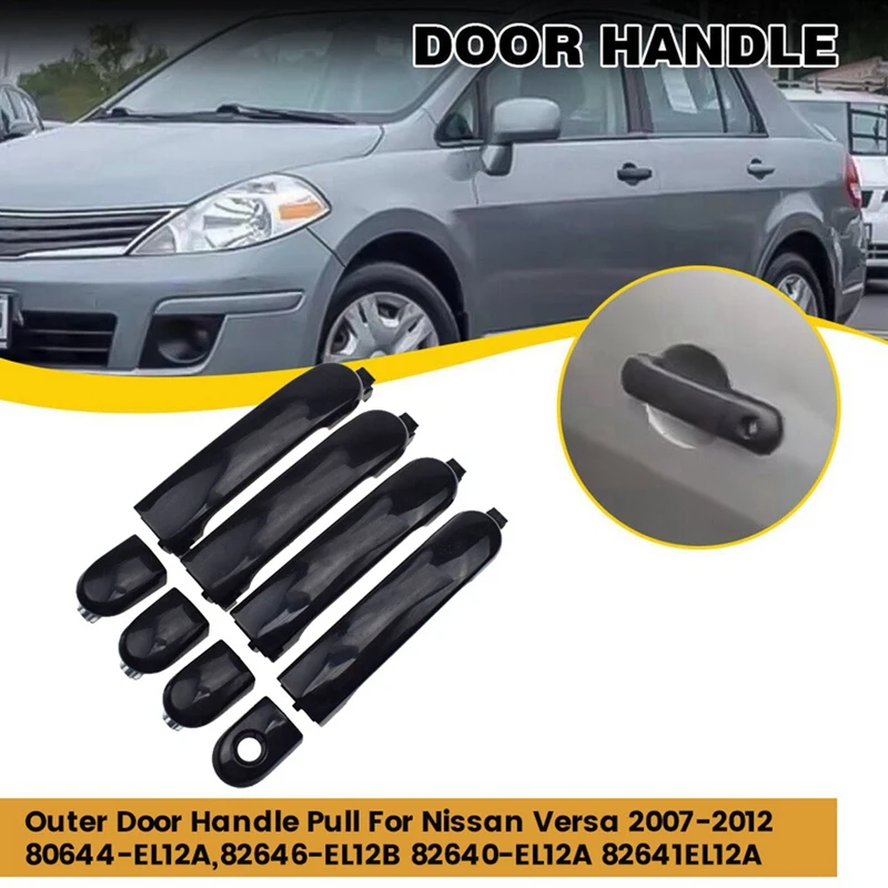 

Наружная дверная ручка для Nissan Versa 2007-2012 80644-EL12A,82646-EL12B 82640-EL12A 82641EL12A, внешние дверные тяговые детали, 1 комплект