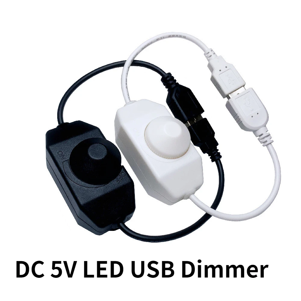 USB LED Knob Dimmer DC 5V Ribbon Brightness Adjust Switch Controller Connector For 5050 3528 2835 5 Volt Strip Lights brightness dimmer headlight height adjust switch for vw tiguan 5nd941333a 5n0941333a 5n0 5nd 941 333 a