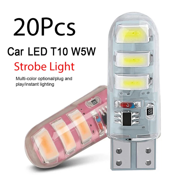 20pcs LED T10 Strobe Signal Bulbs 1