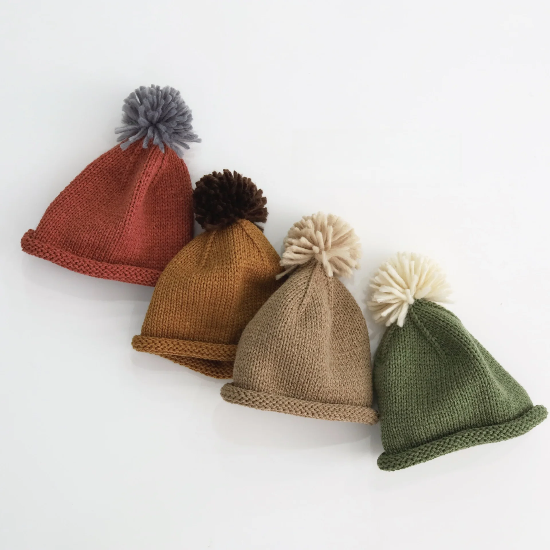 Kids Warm Knitted Beanie Hat with Pom Pom for Winter
