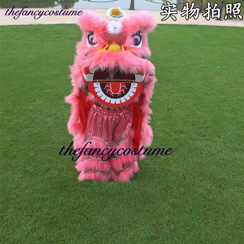 14 Inch Royal Blinking Eyes One pants Lion Dance Mascot Costume Children 5-12 Age  Props Dress Party Chinese Culture Festival