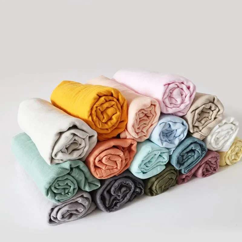 Bamboo Cotton Solid Color Baby Bath Towel Newborn Blanket Baby Double-layer Gauze Blanket Children's Swaddling