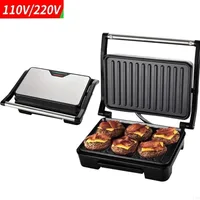 Electric Sandwich Machine, Non Stick Surface Toaster, 110-220V Household Mini Steak Machine, Hamburger Frying Machine 1