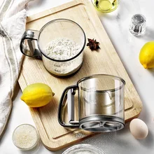 Flour Sieve Cup Powder Sieve Mesh Kitchen Gadget for Cakes Hand-heldSugar Mesh Sieve Baking Sieve Strainer Baking Tools
