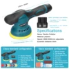 6000RPM Cordless Mini Car Polishing Machine 12V 8 Speed ​​Adjustment Automatic Waxing Polishing Machine Cleaning Power Tools 2