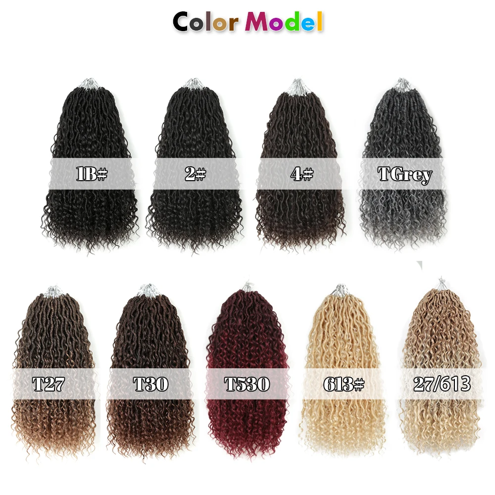 Synthetic New Goddess Locs Crochet Hair River Fauxs Locs Braiding With Curly Hair In Middle And Ends Braiding Hair Extensions