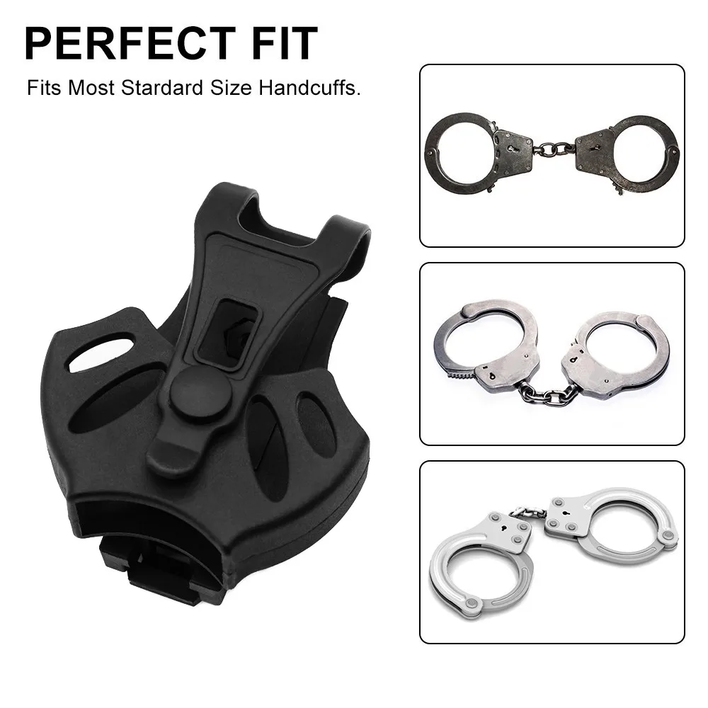 Universal Handcuffs Holster Shackles Cover 360° Rotation Cuffs Holder Waist Belt Clip Open Top Handcuff Case Outdoor Accessories 3